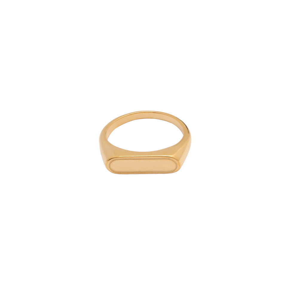 18k Gold Vermeil Block Ring