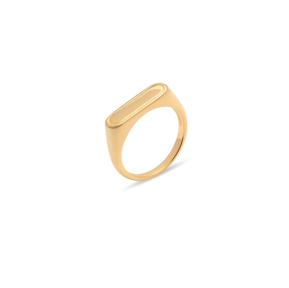 18k Gold Vermeil Block Ring