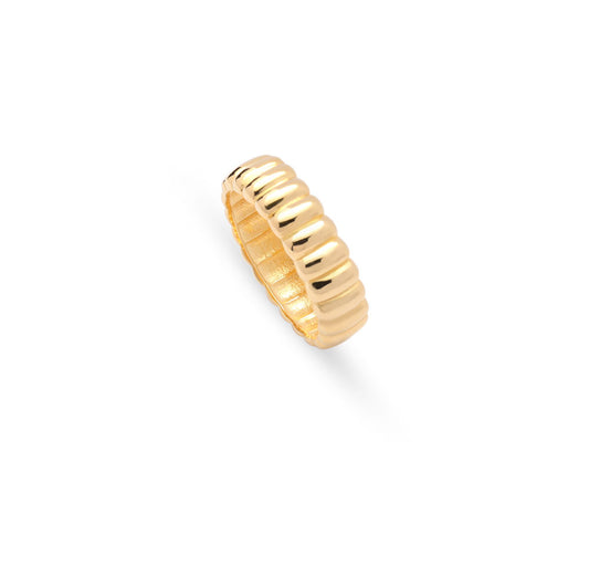 18kt Gold Vermeil Bold Ribbed Ring