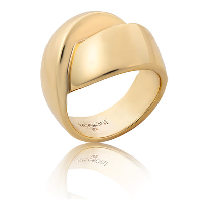 Brielle 18k Gold Vermeil Knotted Ring with S925 Sterling Silver Base 2.5 micron plating