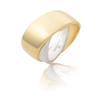 Mirabel 18k Gold Vermeil and Rhodium Plated S925 Sterling Silver 2 Tone Twisted Ring