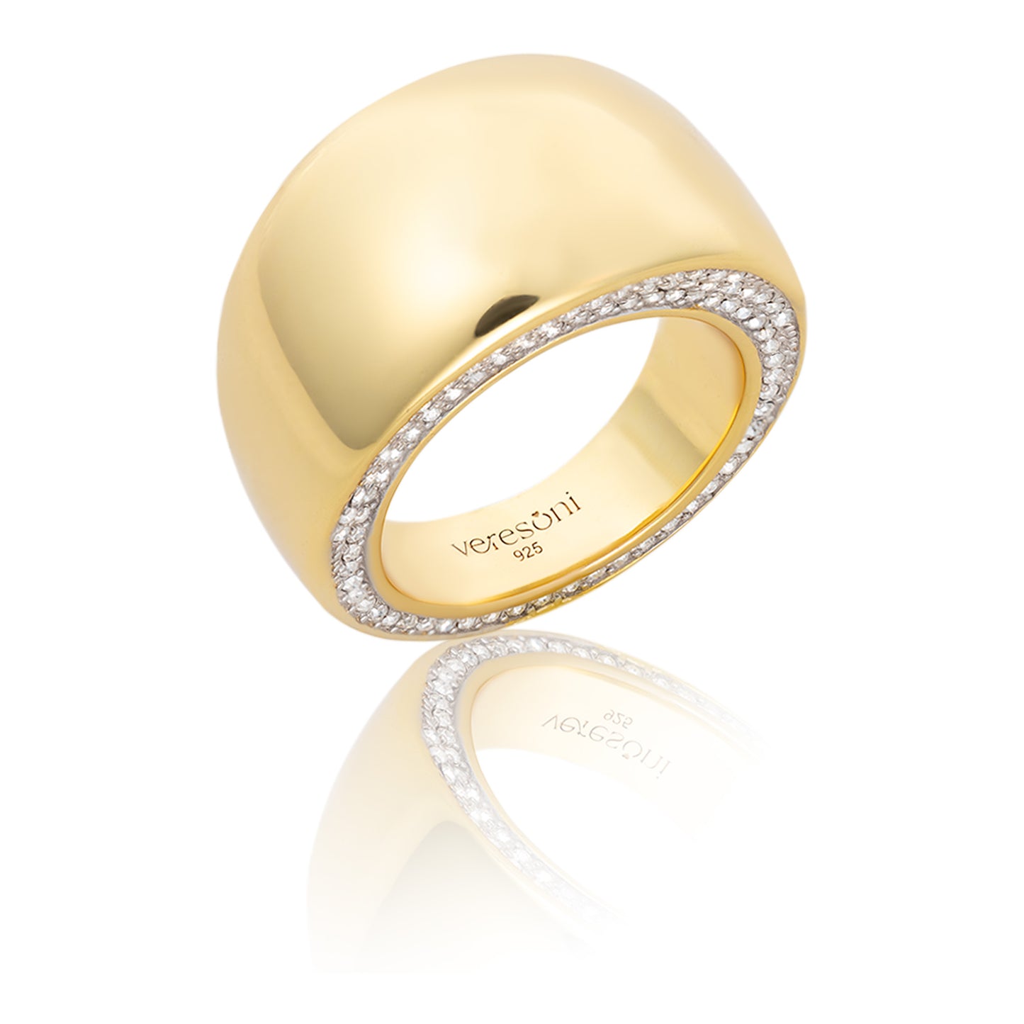 Luna 18k Gold Vermeil Pave Dome Ring