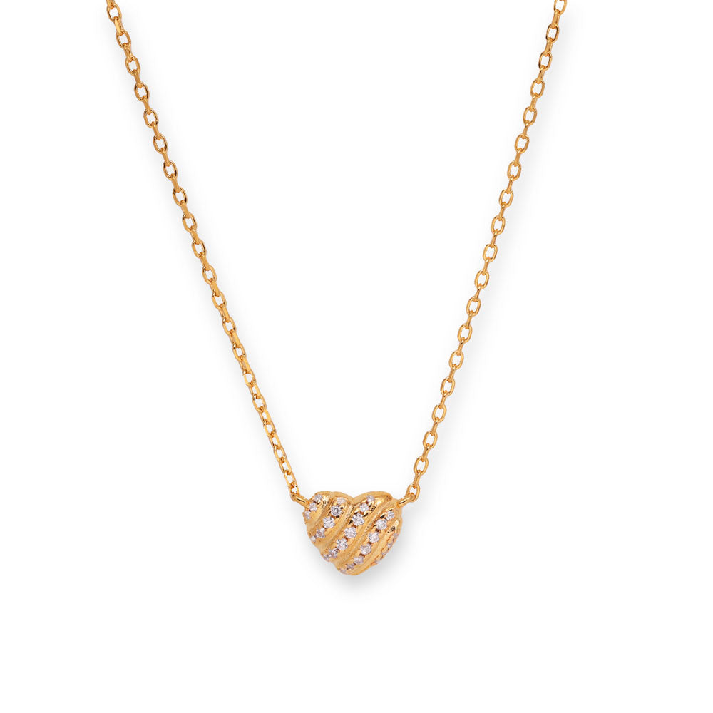 Elegant Pave Heart Pendant Necklace