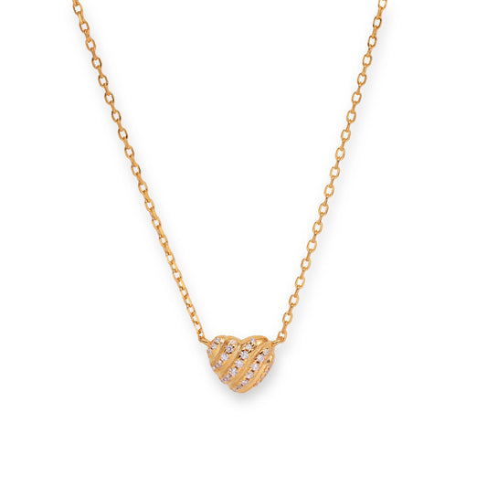 Elegant Pave Heart Pendant Necklace