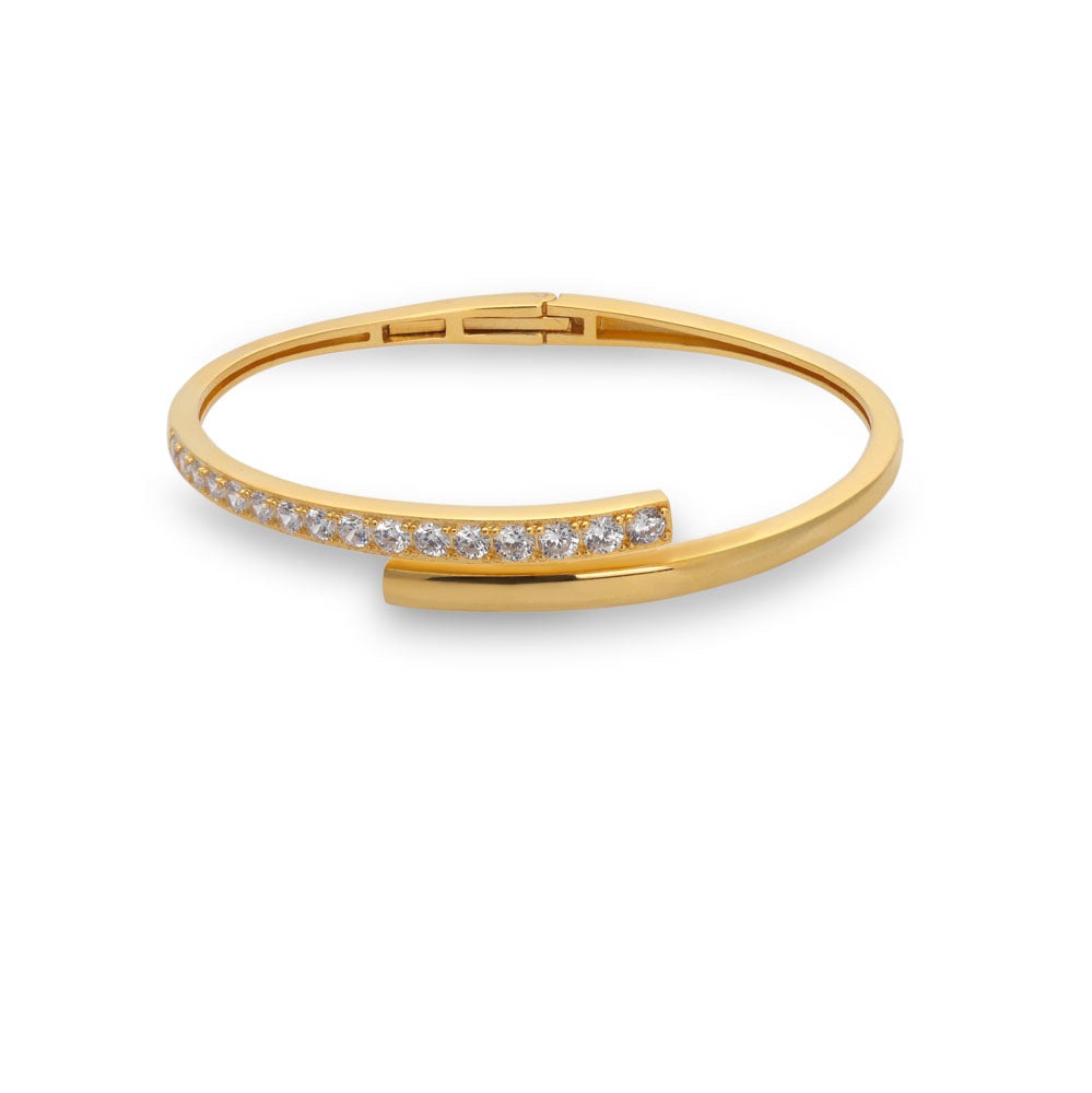 Elegant 18k Gold Vermeil Pave Bangle