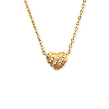 Elegant Pave Heart Pendant Necklace