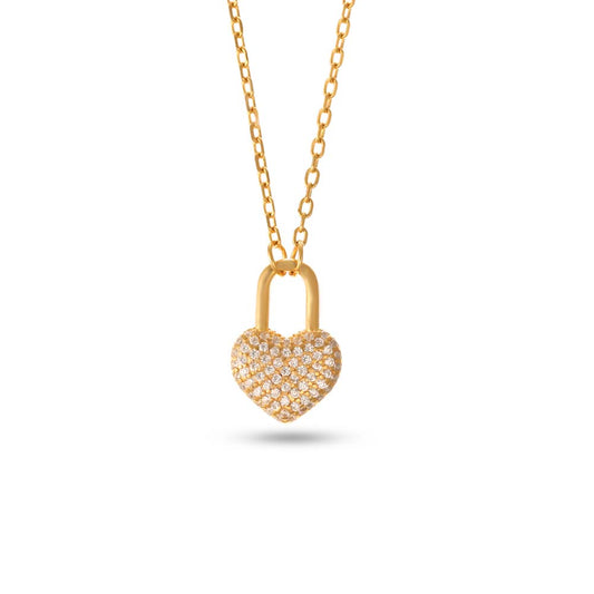 Full Pave Heart Pendant Necklace