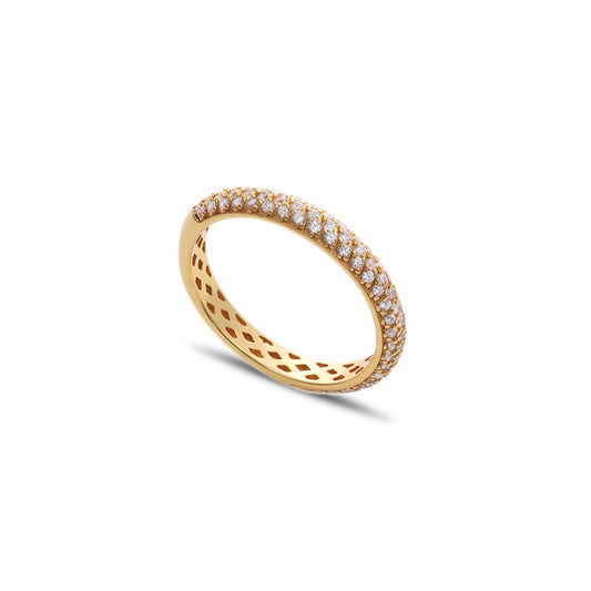 Half Pave Eternity Ring