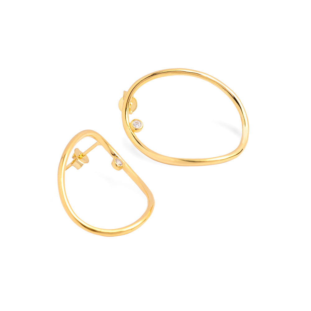 Large Organic Shape Hoop Earring