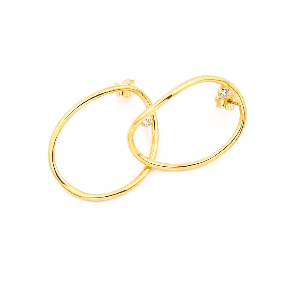 Large Organic Shape Hoop Earring