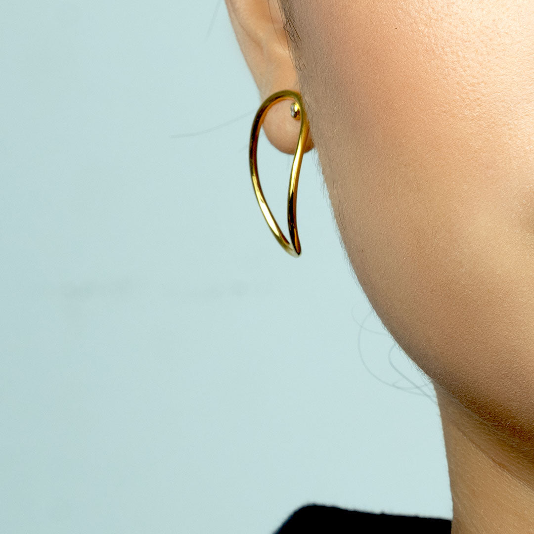 Large Organic Shape Hoop Earring