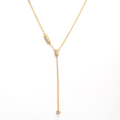 Minimalist Bezel Lariat Necklace