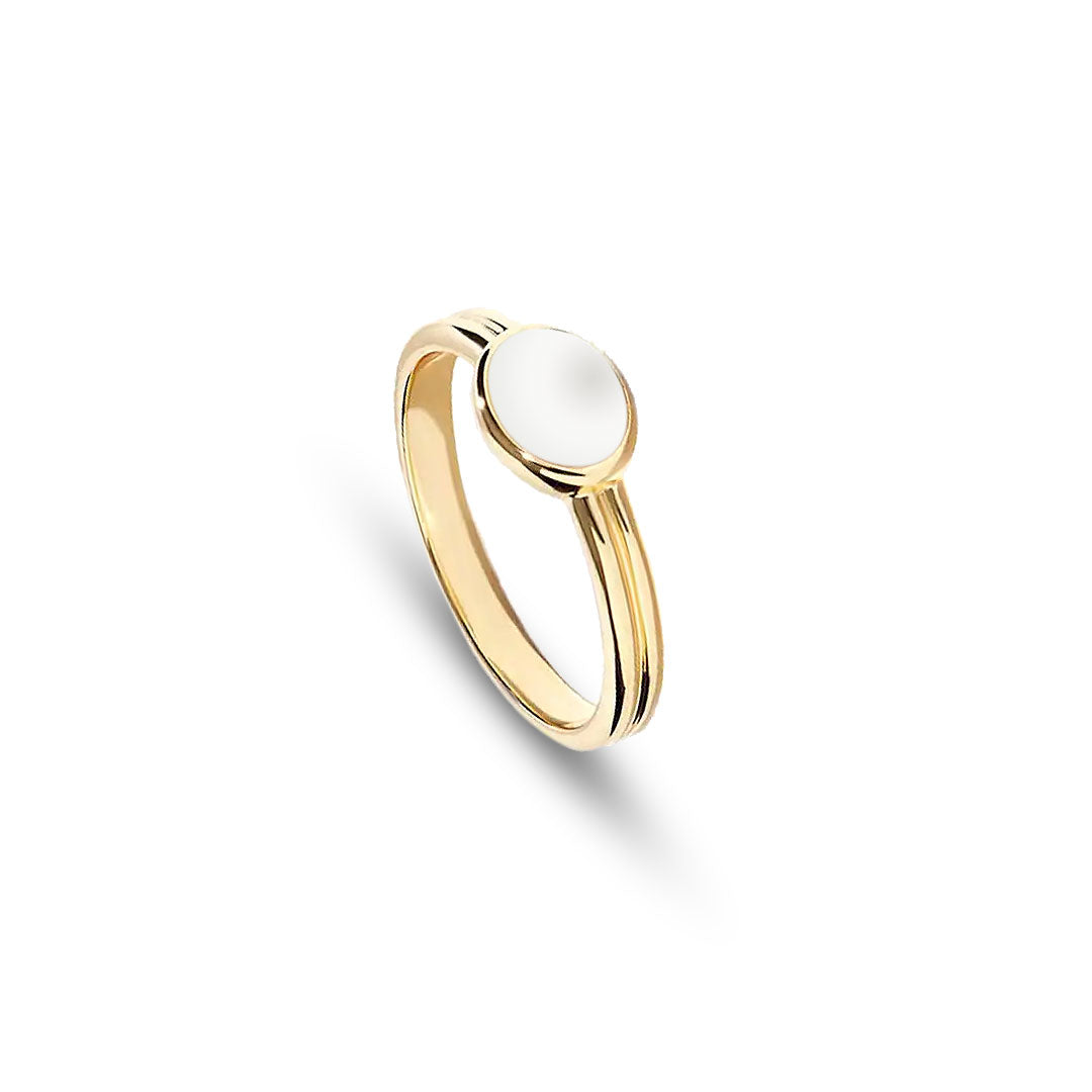 Ethereal Elegance Moonstone Ring in 18k Gold Vermeil