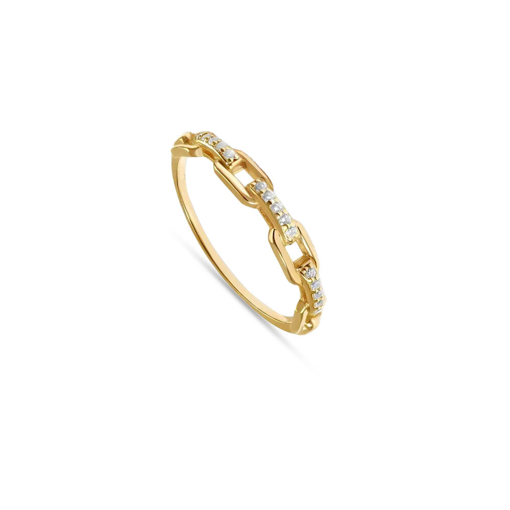 Pave Delicate Chain Link Ring