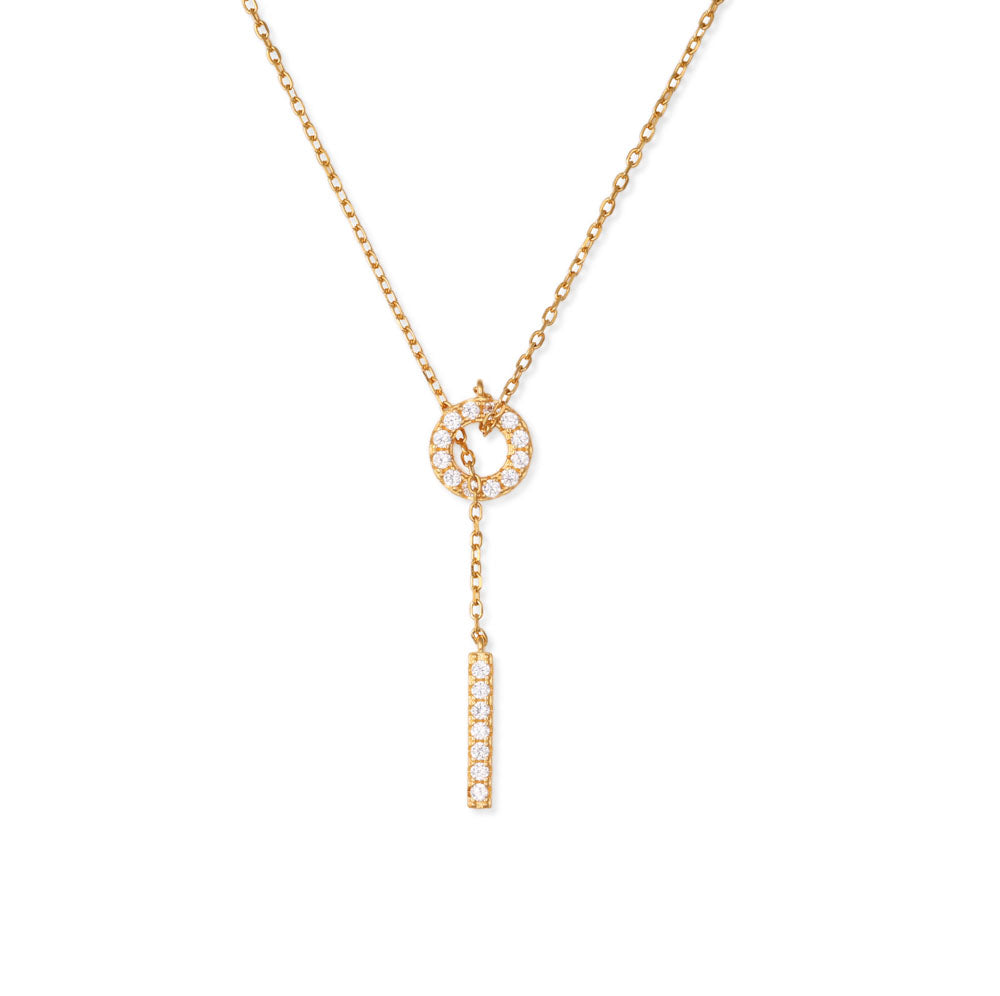 Pavé Circle Lariat Necklace